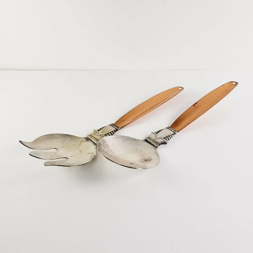 Coppercraft Guild Salad Server Spoon Fork Kitchen Utensil Mid Century Danish